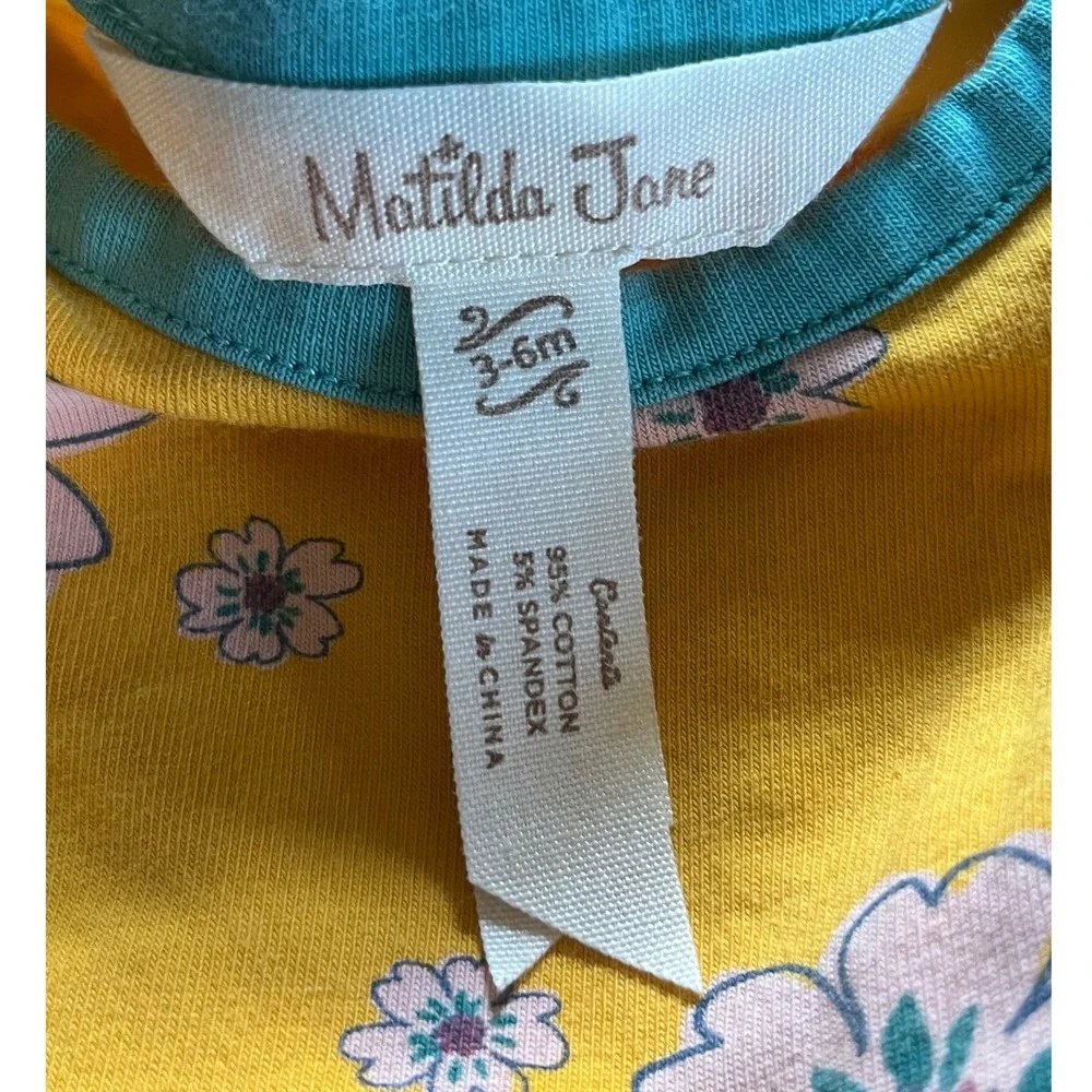 Matilda Jane Baby Girl Yellow Floral Ruffle Dress Short Sleeve 3-6 Months 28906D